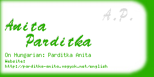 anita parditka business card